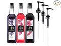 1883 Lavender Rose Hibiscus Syrups with Pumps (Floral Flavors) for Coffee &amp Drinks – 1 Liter Glass Bottles (Pack of 3)