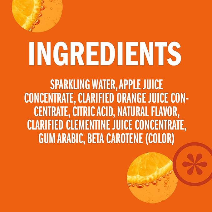 IZZE Sparkling Water Juice Beverage Blend Clementine No Sugar Added 8.4 FL OZ 24 Cans