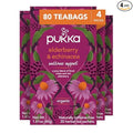 Pukka Elderberry &amp Echinacea Organic Herbal Tea Perfect for Wellness Support Caffeine Free 80 Total Tea Bags (20ct - Pack of 4)