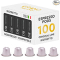 Grano Milano Ristretto Coffee Capsules - 100 Aluminum Coffee Pods Compatible with Nespresso Original line Dark Roast - Intensity 10/12 Made in Italy