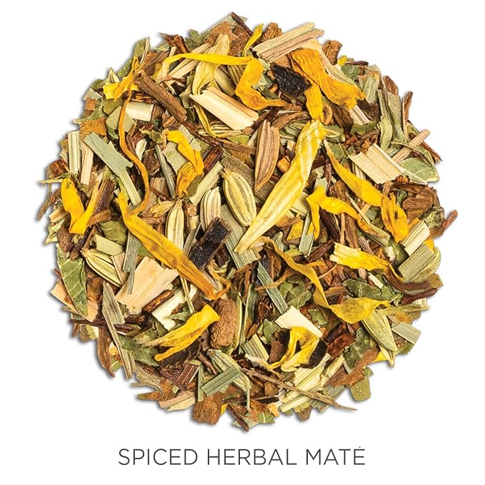 Tea Forte Spiced Herbal Maté Premium Loose Leaf Caffeinated Herbal Tea Blend Canister Makes 35-50 Cups