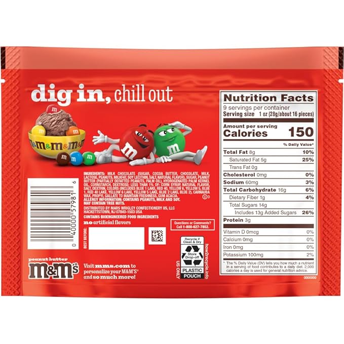 M&ampM’S Peanut Butter Milk Chocolate Candy Bulk Pack of 8 Sharing Size 9 Oz Resealable Bags Creamy Peanut Butter Center Rich Chocolate Candy Perfect for Snacking Parties Movie Night Travel