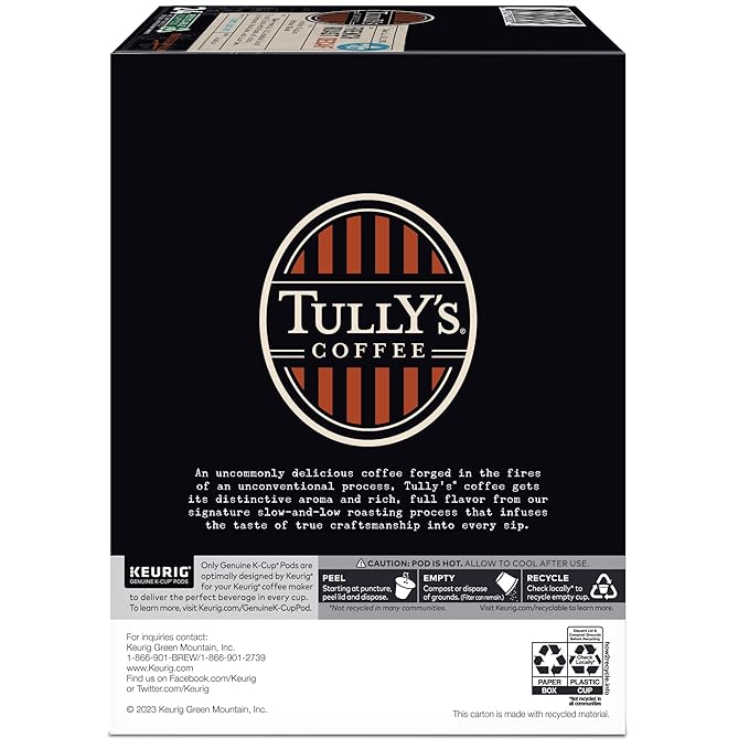 Tully's Coffee French Roast Decaf Keurig Single-Serve K-Cup Pods Dark Roast 96 Count