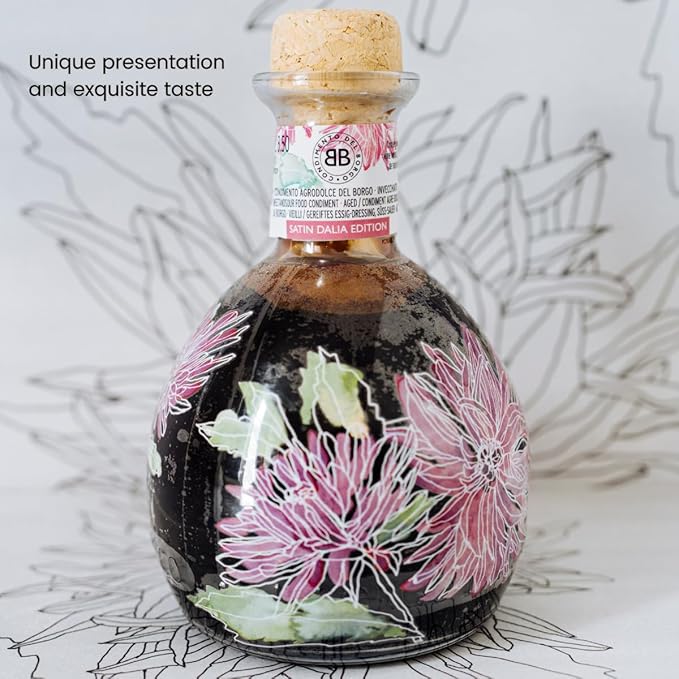 Il Borgo del Balsamico Aged Condiment Balsamic del Borgo Satin Dalia Edition – 8.45 Fl Oz (250 ml) – Aged Dressing Balsamic Vinegar Gourmet Condiment from Italy