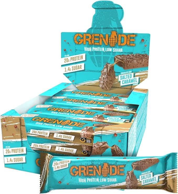 Grenade Carb Killa High Protein and Low Sugar Candy Bar 12 x 60 g - Chocolate Chip Salted Caramel12 Count (Pack of 1)