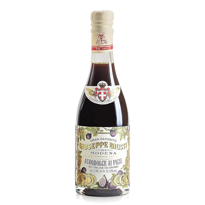 Giuseppe Giusti Fig Sweet and Sour Condiment – Made With Balsamic Vinegar of Modena Elevate Salads Pasta Desserts and Craft Cocktails – 8.45 fl oz (250 ml) - Pack of 1