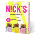 NICKS Protein Bars Variety Pack Protein-Packed Snack Low Calories Low Carb Keto Friendly Snacks No Added Sugar Salty Peanut Chocolate Caramel and Almond Chocolate (12 Pack)