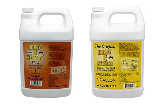 Honey B Healthy® Plus &amp Honey B Healthy® Original 1 Gallon Jug Bundle Immune System Feeding Stimulant with Essential Oils for Bee Health