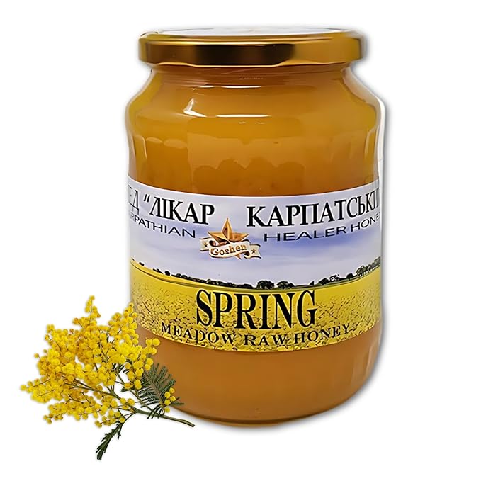 Carpathian Raw Honey Spring Meadow | 100% Pure Unfiltered Unpasteurized Ethically Sourced | Glass Jar 908g
