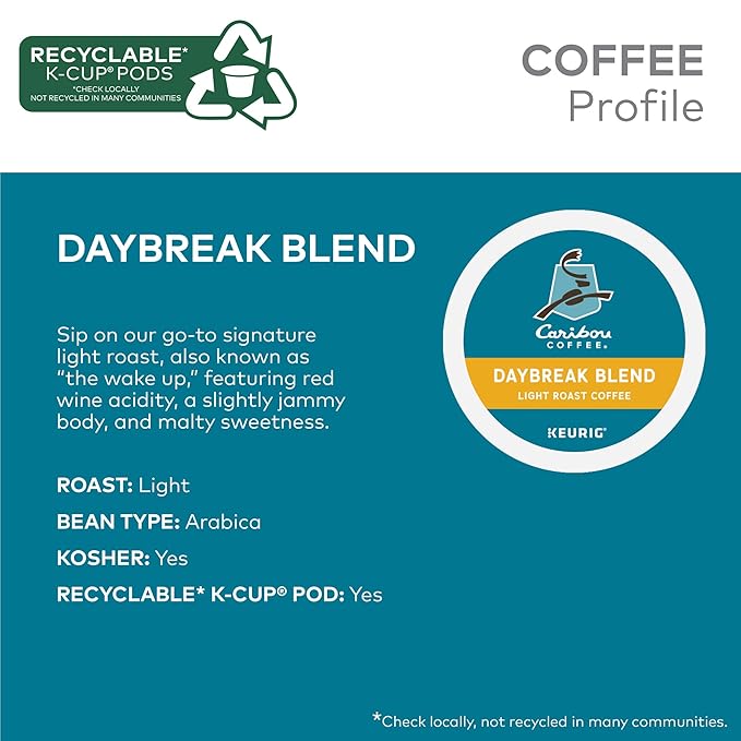 Caribou Coffee Single Serve Keurig K-Cup Pod Variety Pack Light Medium and Dark Roast Coffees 40-Count Box(Pack of 1)