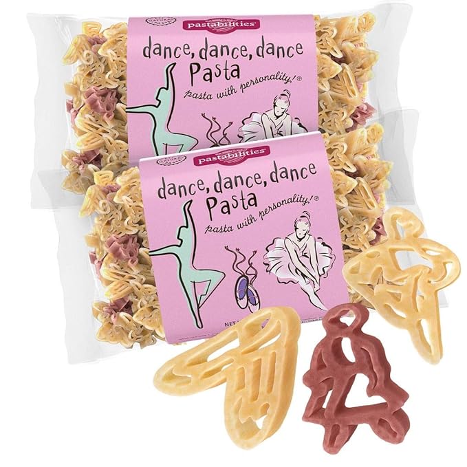 Pastabilities Fun Shaped Pasta for Kids - Dance Dance Dance - Dancer and Ballerina Fun Theme Non-GMO Natural Wheat and Vegetable Pasta All-Natural Kosher Certified Made in the USA (2 Pack 14 Oz)