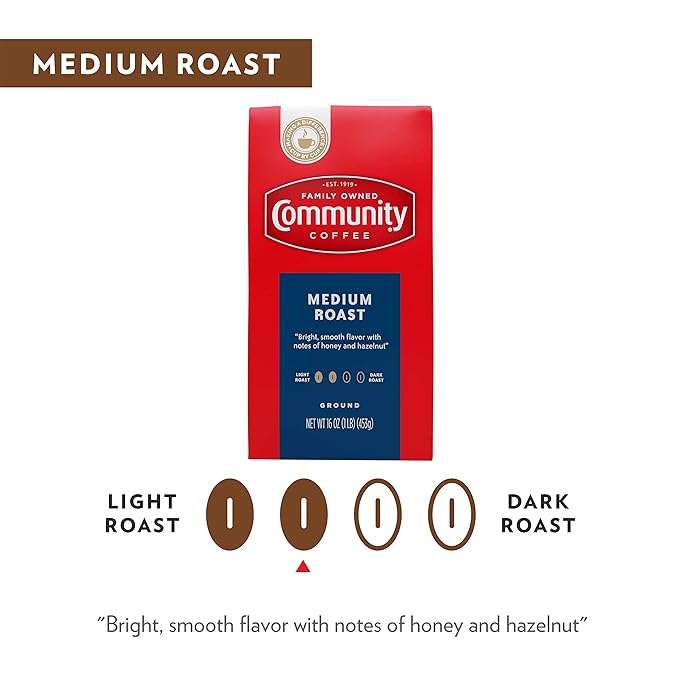 Community Coffee Medium Roast Ground Coffee Vacuum Packed 16 Ounce Bags (Pack of 10)