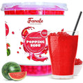 Fanale Watermelon Popping Boba Pearls Vegan Non GMO Gluten Free Fat Free Perfect for Bubble Tea Smoothies Ice Cream Desserts and Beverages.