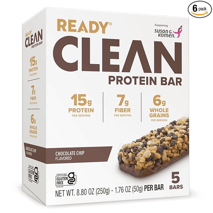Ready Bar Protein Chocolate Chip 5 Count (Pack of 6)