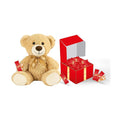 RED Delight®™ 100 Piece Chocolate Gift Box (100 Piece Gift Box w/Bite Size Bars +14 Plush Bear Blonde Caramelized White Chocolate)
