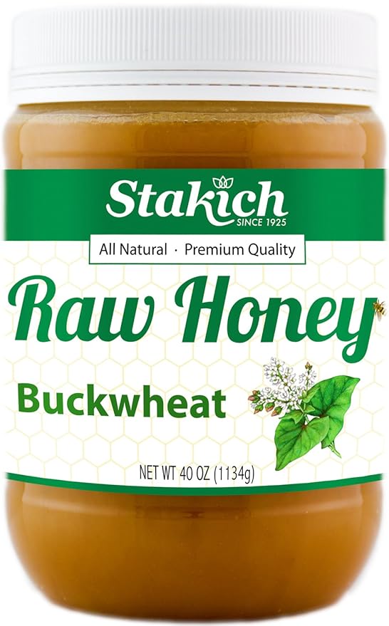Stakich Buckwheat Antioxidant Raw Honey - Pure Unprocessed Unheated Kosher (40 ounce))
