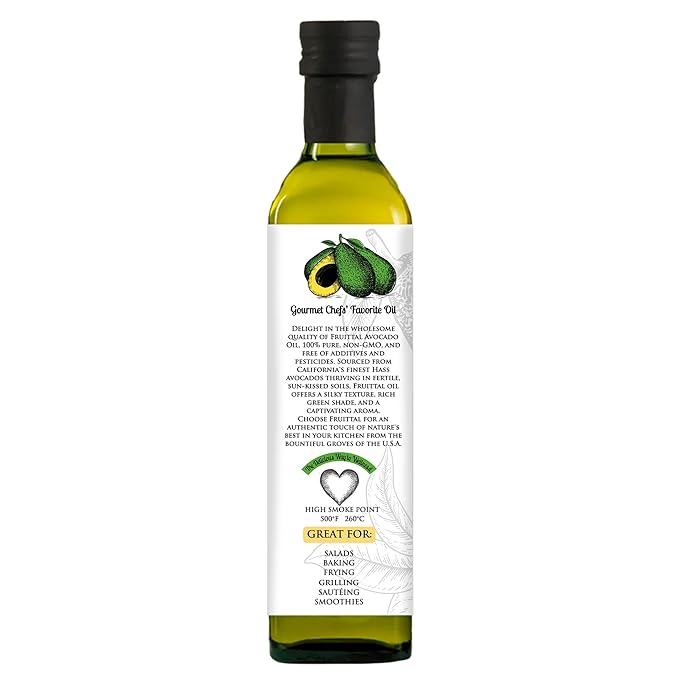 Fruittal Lemon-Infused Avocado Oil – 100% Pure Made in the USA and Rich in Health Benefits (16.9 Oz)