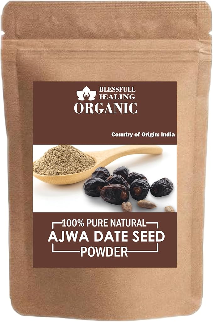 Blessfull Healing Organic 100% Pure Natural Ajwa Date Seed Powder | 300 Gram / 10.58 oz