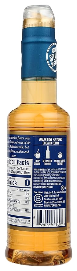 Torani Hazelnut Syrup Sugar Free 12.7 Fluid Ounces (Pack Of 4)