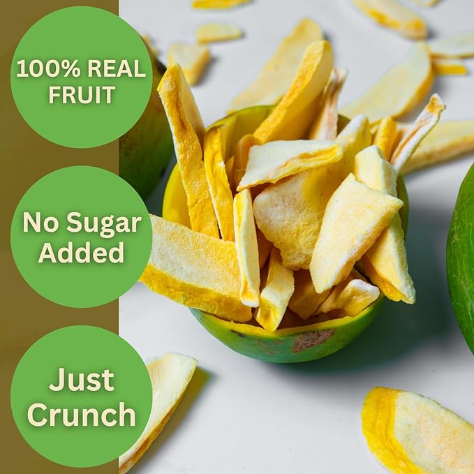 Wise Harvest Freeze-Dried Mangoes – Five 1oz Packs | Single Ingredient Snack | 100% Real Fruit No Sugar Added Just Crunch | Healthy Vegan Gluten-Free Snack for Kids &amp Adults
