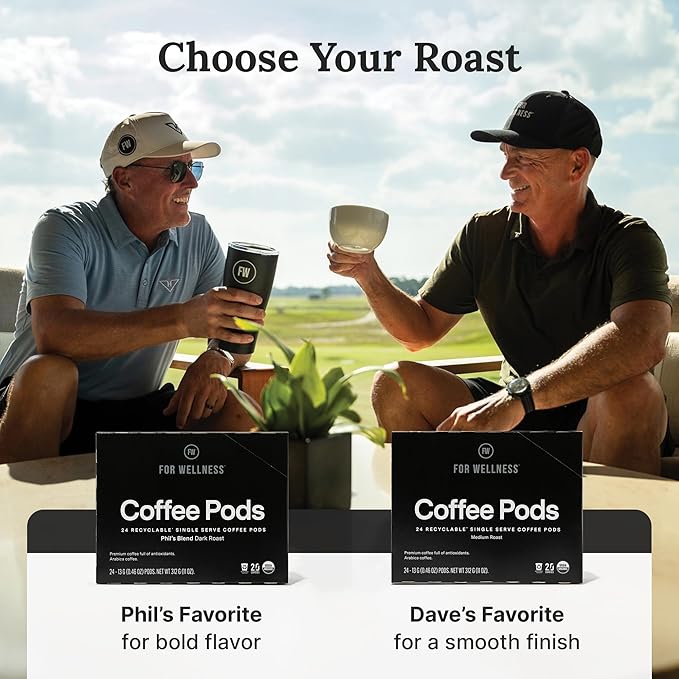 For Wellness Arabica Coffee Pods (24 Pods Dark Roast) – Pair With The Good Stuff to Supercharge Your Coffee