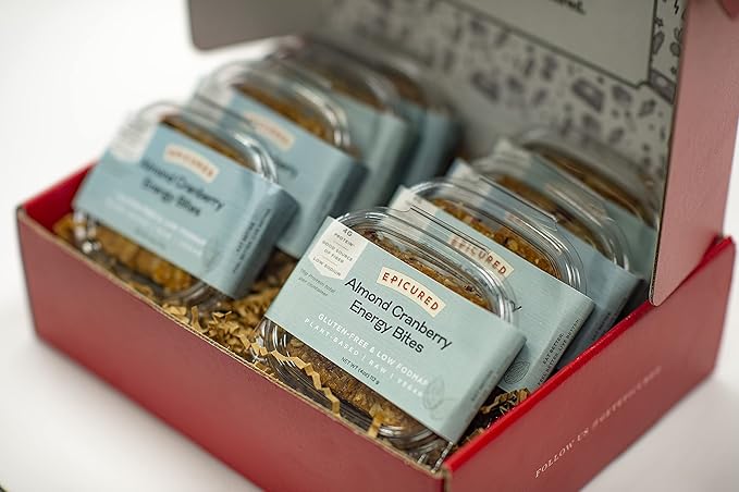 Epicured Protein Energy Bites (8 packs = 16 traditional snack bars) Almond Cranberry