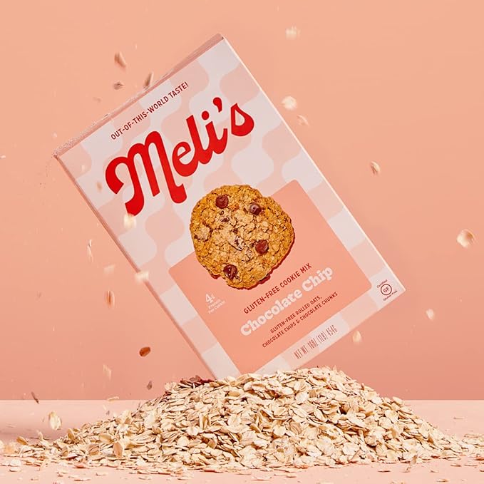 Meli’s Gluten Free Cookie Mix Cookies Variety Pack - Chocolate Chip Rainbow Chip &amp Oatey Raisin High Protein Baking Mix Easy Bake Oven Mixes for Sweet Treats &amp Desserts 16oz Box3-Pack