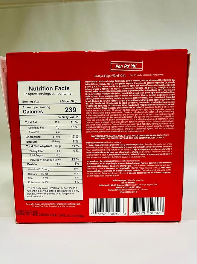 Pan Pa Ya Fruit Cake Net Weight 800g 13 Approx. Servings