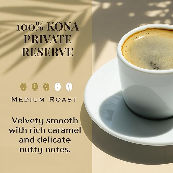 ROYAL KONA COFFEE Ground - 100% Hawaiian Kona Private Reserve Coffee Medium Roast 7 oz