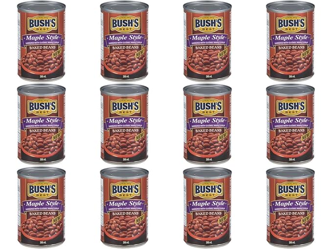 Bush's Best Maple Style Baked Beans/Quebec Maple Syrup 398ml/13.5oz. (12pk) (Imported from Canada)