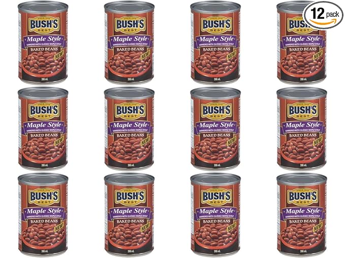 Bush's Best Maple Style Baked Beans/Quebec Maple Syrup 398ml/13.5oz. (12pk) (Imported from Canada)