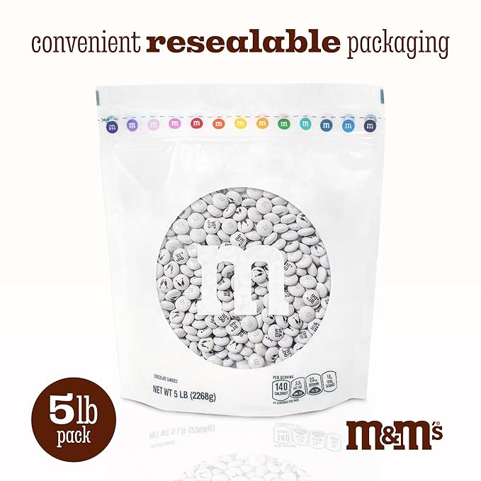 M&ampM’S WORLD “Mr. and Mrs.” Milk Chocolate Candy 5 lbs Bulk Candy for Wedding Decorations Unique Favors or Cake Topper