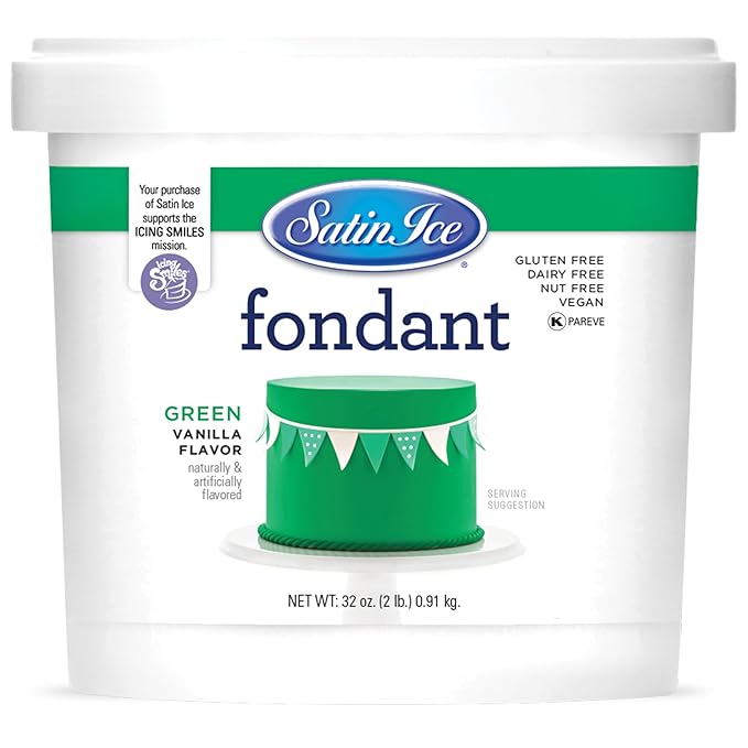 Satin Ice Fondant for Cake Decorating Green (2 Pound)