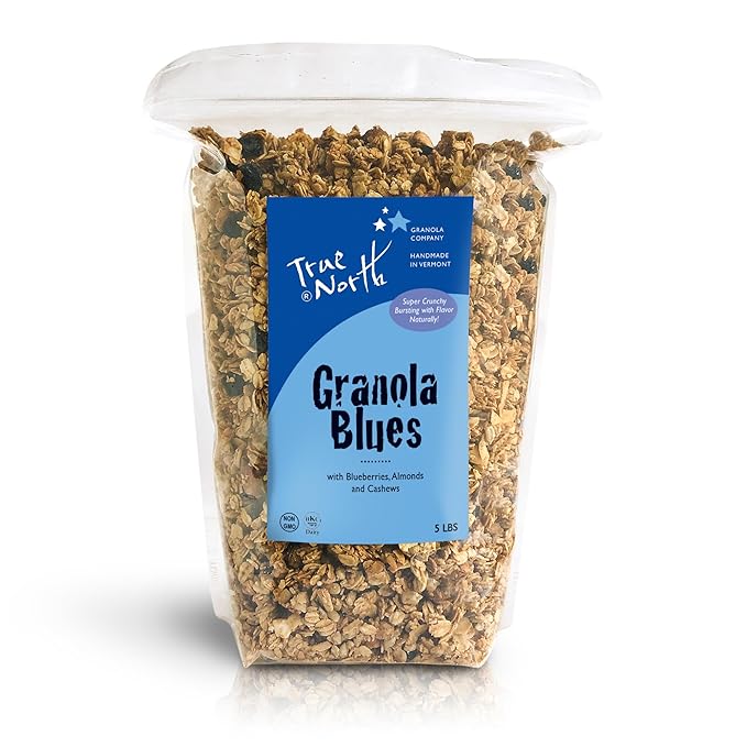 True North Granola – Granola Blues with Dried Blueberries Almonds and Cashews All Natural and Non-GMO Bulk Bag 5 lb.