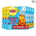 Lipton Family-Sized Black Iced Tea Bags Southern Sweet Tea 22 ct (Pack of 6)