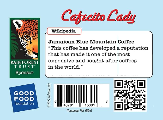 100% Jamaican Blue Mountain Italian Roast Coffee K-Cup Compatible - JACRA Certified - Cafecito Lady