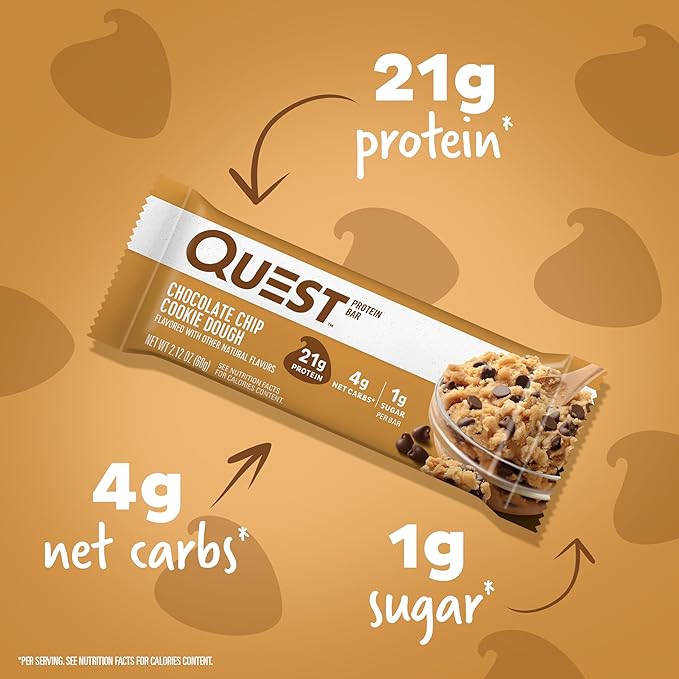 Quest Nutrition Favorites Bundle Chocolate Chip Cookie Dough &amp Cookies and Cream Protein Bars