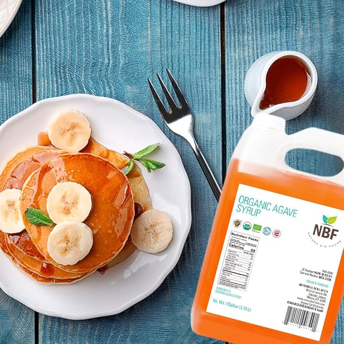 NBF Agave Syrup Organic Nectar Low Carb Sugar substitute for baking drinks &amp more Family-friendly Gluten free Ideal for restaurants and industrial kitchens Ambar 176oz