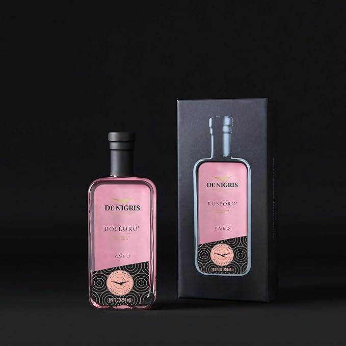 De Nigris Excellence Line - Roseoro Sweet Red Wine Vinegar 85 Oz (250ml) | with Balsamic Vinegar From Modena Italy Sweet And Sour Condiment | Aged (RosèOro)