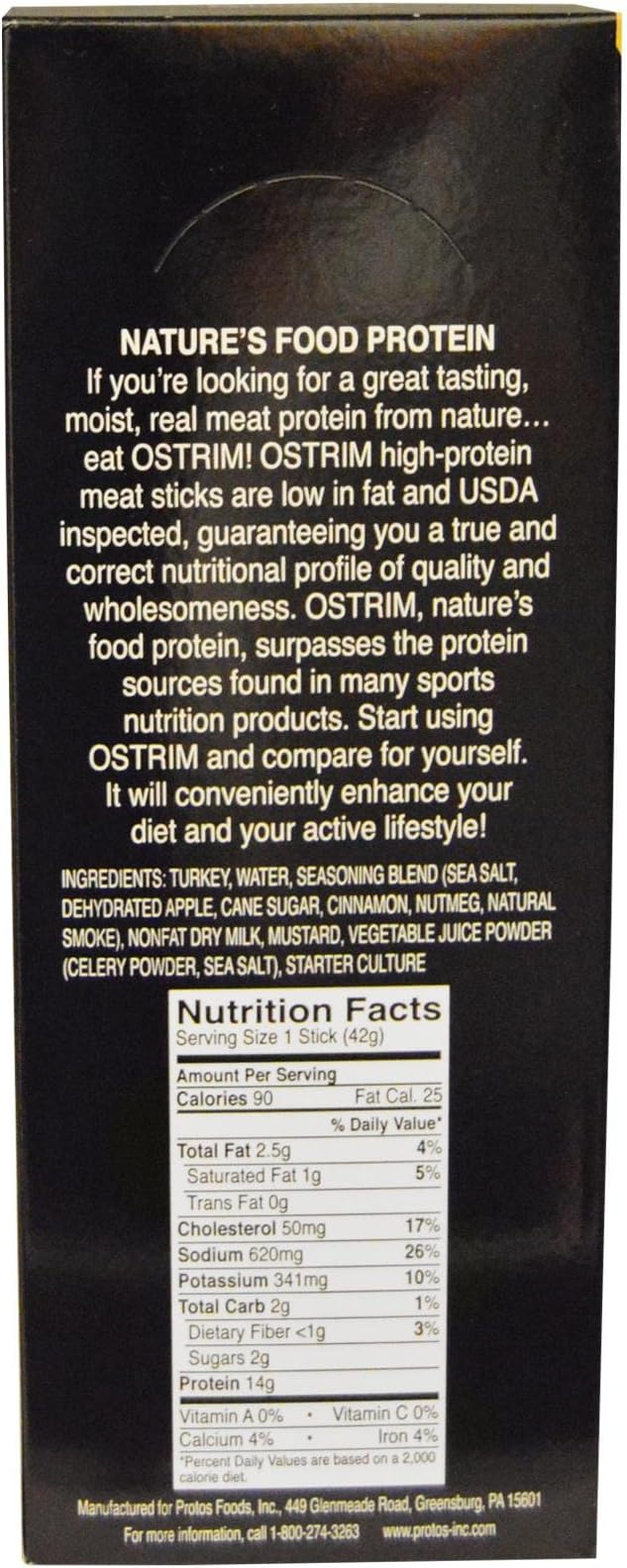 Ostrim Snack Stick Applewood 10 - 1.5 oz sticks [15 oz (420 g)]