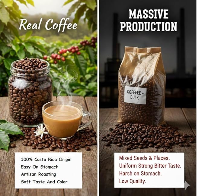 Golden Coffee Costa Rica Pea Berry100% Arabica Coffee with Caramel Cinnamon and Citrus Notes Harvested in Blue Zone Nicoya Costa Rica 12oz (Ground) (Pea Berry)