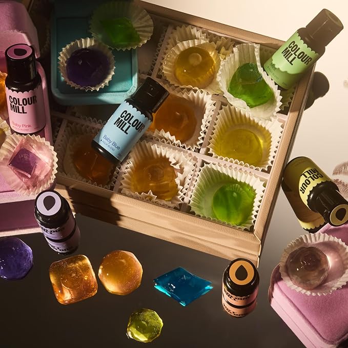 Colour Mill Pastel Pack Aqua Blend Water-Based Food Coloring 20 Milliliters Each of 6 Colors: Baby Blue Baby Pink Lavender Lemon Mint and Peach