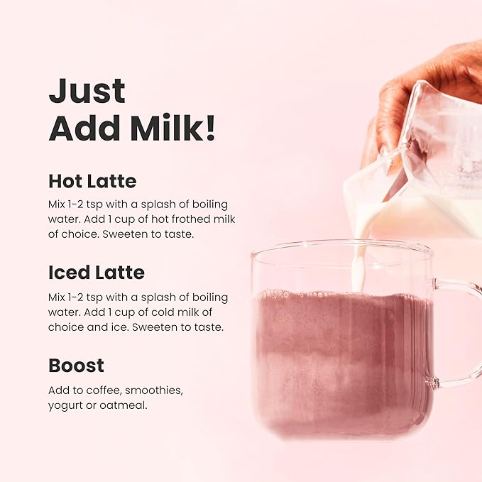 Blume Organic Rose London Fog Earl Grey Tea | Decaf Black Tea Rose Petal Powder Vanilla Tart Cherry and Bergamot | Plant Based Superfood Latte | Vegan Gluten Free Drink | 25 Servings