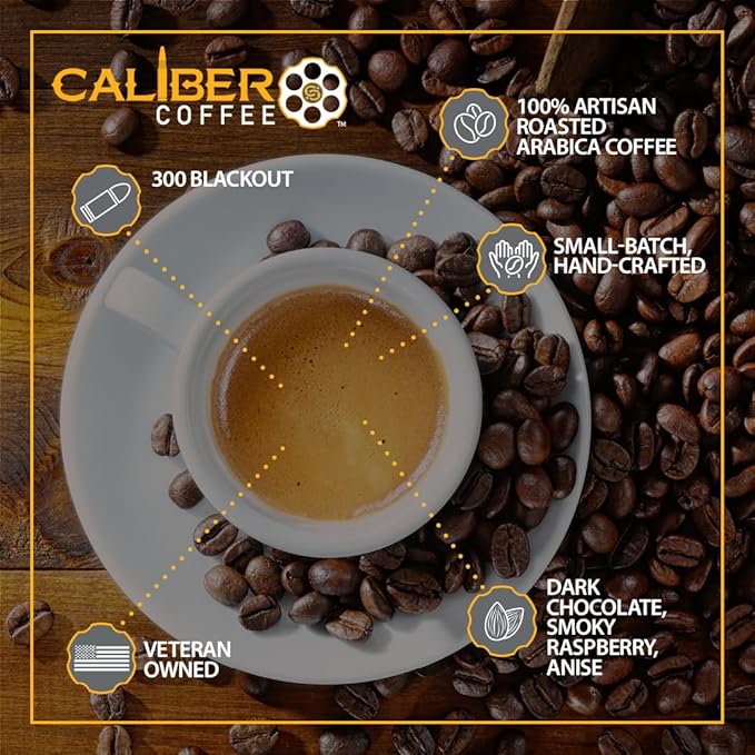 Caliber Coffee 300 Black Out Extra Dark Roast 12oz bag Ground…