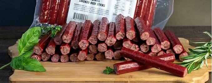 IOWA SMOKEHOUSE Smoked Beef Sticks Cheesy Original - Protein Meat Snack - Sealed &amp Ready to Eat Sticks Made in USA - 27 oz