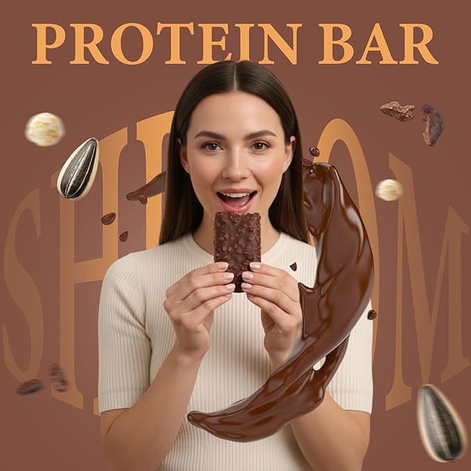 Rawmantic Shroom Chocolate Bar (12 Bars) – Blend of Raw Vegan Chocolate Organic Cacao Nibs 7-Mushroom Adaptogenic Blend No Artificial Flavors Non-GMO &amp Kosher Guilt-Free Snacks
