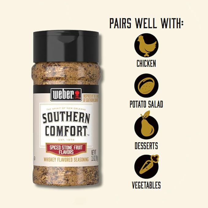 Weber Southern Comfort Whiskey Flavored BBQ Seasoning 6.5 Ounce (Pack of 6)