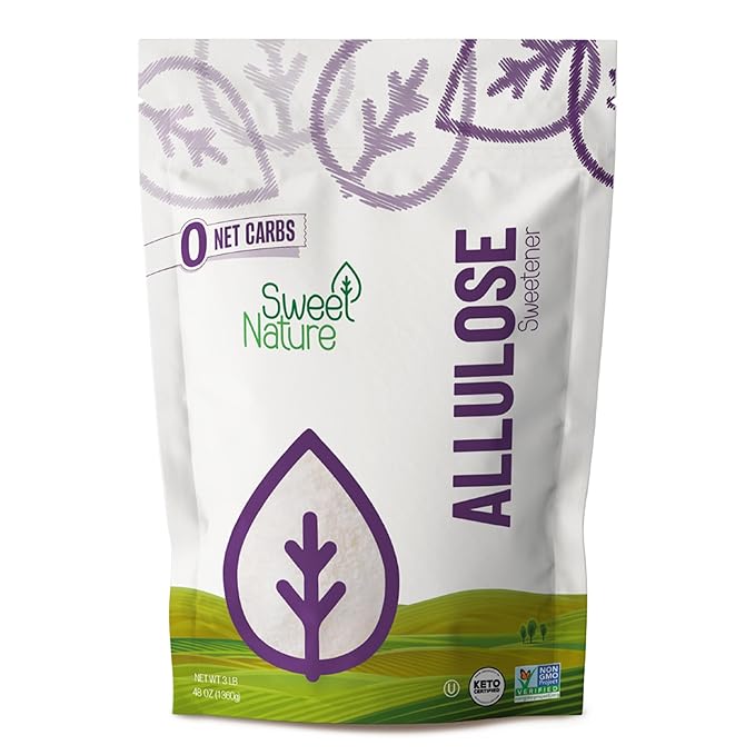 Sweet Nature Allulose Sweetener 3 lb Resealable Bag Keto Sugar Substitute Non-GMO Gluten-Free Kosher Zero Calorie Natural Granulated Sugar Alternative Allulose Powder for Baking &amp Cooking