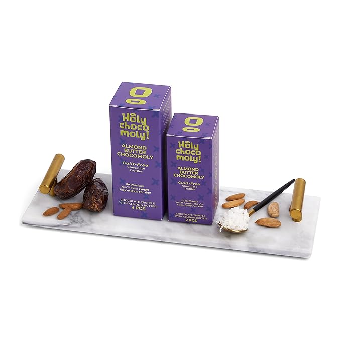 Almond Butter Chocolate Truffles | Low in Refined Sugar Made With Dates and Real Nut Butters | Healthy On-the-go Snack | 4 Truffles/Box 16 Truffles