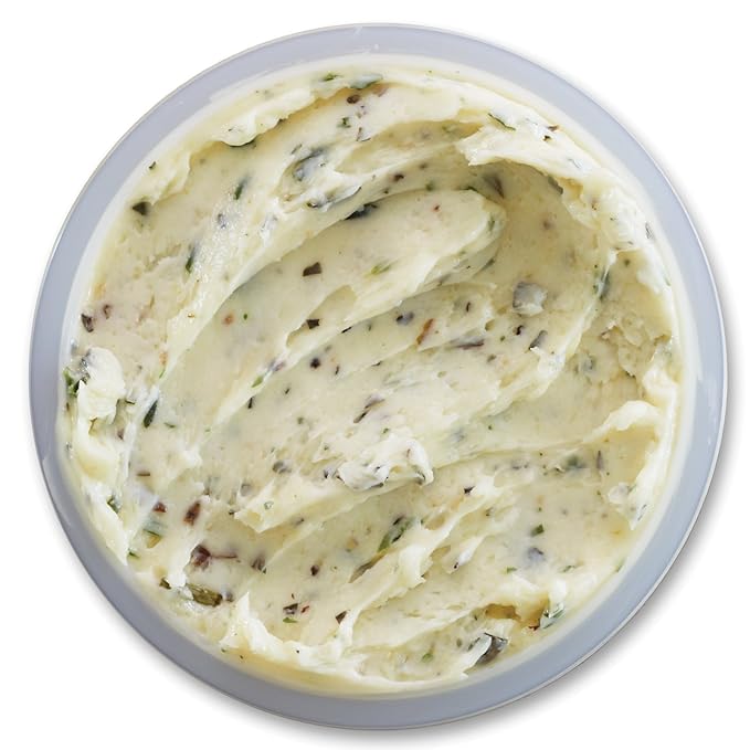 Premium Roasted Garlic &amp Herb Compound Butter 3.5 ounces - Exquisite Gourmet Finishing Butter for Bread Steak Potatoes and More from the Kansas City Steak Company.